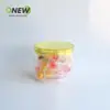 Bote redondo común para snacks de 570 ml, bote para galletas, botella de plástico transparente, bote sellado con tapa transparente, bote para alimentos