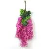 Flores de Glicinia Simuladas, Flores Falsas Violetas, Flores de Seda, Enredadera Floral Artística para Techo de Interior para Sala de Estar, Materiales de Decoración para Bodas