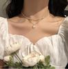 Dongju 2022 nuevo collar de perlas de doble capa personalidad ins estilo frío cadena clavicular temperamento femenino colgante cuello celebridad de internet