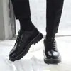 Zapatos de Piel para Hombre para Otoño, Zapatos Formales de Negocios, Zapatos de Trabajo Negros con Cordones, Pequeños Zapatos de Piel Versátiles y Modernos de Estilo Británico para Hombre