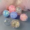 Bola Plástica Transparente Oca Bola de Natal Decoração de Casamento Bola Transparente Embalagem de Flor Imortal Bola Acrílica DIY