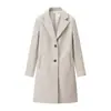 Moda Feminina Europeia e Americana Transfronteiriça Aliexpress Ins Outono e Inverno Estiloso Street Style Simples Macio Ombro Almofadado Casaco Jaqueta