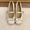 Sapatos Mary Jane estilo francês com laço e saia, sapatos de verão femininos slip-on, estilo doce e delicado, novidade 2026