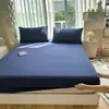 Capa de cama de peça única, espessa, classe A, cor sólida, algodão lavado 60 fios, qualidade para maternidade, capa de cama imitação de algodão puro para o verão