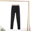 Novo Conjunto de Roupa Íntima Térmica de Cor Sólida Feminino Macio Elástico Gola Semi-alta Veludo Dupla Face Roupas Quentes de Outono e Calças de Outono