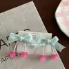 Pinza para el pelo de cereza dulce estilo coreano, Lazo rosa a cuadros lindo para el pelo, Banda para el pelo de cola de caballo para niños, Pinza para el pelo trenzada de cola de golondrina