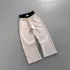 Otoño e Invierno Nuevo Estilo Cintura Elástica Cordón Bordado de Letras Deportivas Holgado Pierna Recta Pantalones Largos Casuales para Mujer Doble Cintura Venta al por Mayor