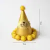 Sombrero de Cumpleaños para Niños y Adultos Punto Láser Reflectante Gorra Puntiaguda de Bola Gorra Puntiaguda de Fiesta Gorra de Corona Gorra de Bola Mao