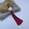 Recordando a Xiangfei Bola de Pelo de 12 cm Borla con Cuentas Colgante de Traje Antiguo Accesorios Hanfu Cheongsam Manualidades Accesorios de Vestimenta
