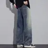 Jeans para Hombre Primavera y Otoño Marca de Moda Pantalones Rectos Holgados 2026 Nuevos Versátiles Estilo Americano Casual Pantalones de Pierna Ancha