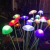Luz de Medusa Solar de LED Luz de Chão de Cogumelo de Silicone Decoração de Atmosfera para Jardim Externo Pátio Luz de Gramado Colorida