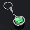 Chaveiro de Trevo de Quatro Folhas Fluorescente, Chaveiro de Bola de Cristal Brilhante da Sorte, Chaveiro Grande de Cristal de Trevo de Quatro Folhas Giratório