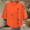 Nuevo top coreano de moda 2026, holgado, adelgazante y versátil, camiseta casual de manga tres cuartos para mujer para primavera y verano