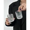 Taza de Vidrio Patrón Glaciar Taza de Agua Taza de Whisky Taza Martillada Japonesa Taza para Bebidas Taza de Té