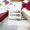 Pasador de Color Frío Transfronterizo Pinza de Pato Chapada en Plata y2k Celebridad de Internet para Mujer Clip Hueco para Flequillo Lateral Accesorios para el Cabello Clip
