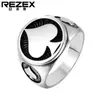 R0251-HK01 Anillo de Acero de Titanio para Hombre Estilo Punk Retro Personalidad Europea y Americana Anillo Mágico de Póker