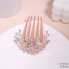 Pente de Cabelo com Strass Estilo Coreano em Forma de Pétala Versão Coreana Novo Acessório de Cabelo Pente de Cinco Dentes Versátil Presilha de Cabelo Rabo de Cavalo Galvanizado Atacado