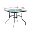 Combinação de Mesa e Cadeira para Exterior Malha Teslin para Cadeira de Lazer Varanda Quintal Exterior à Prova d'Água Anti-Corrosão Mesa de Vidro
