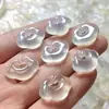 Pingente de Calcedônia Natural com Geleia de Lichia, Gelo Alto, Nuvem Auspiciosa, Pingente de Jade Ruyi, Ágata Fluorescente Tipo Gelo, Pingente de Fechadura Ruyi Oco