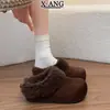 Zapatillas Birkenstock de Cuero Genuino Suela Gruesa Papa Pequeña para Mujer Otoño/Invierno 2026 Nuevos Zapatos de Piel de Cordero con Pelo, Zapatos de Algodón Cálidos con Borrego