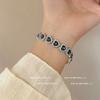 """"El Azul Oscuro pero No Expuesto"""" Pulsera de Corazón Azul Retro con Diamantes Brillantes Estilo Cool de Ins Pulseras Blanqueadoras de Aspecto Caro