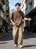 Calça Casual Wide-Leg Desgastada para Homens, Novo Estilo de Verão, Unissex, Estilo Coreano, Simples, Solta, Fluida, Calça de Comprimento Total para Mulheres