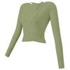 Ropa de yoga transfronteriza de alta calidad, elegante top deportivo de dos piezas de manga larga para mujer con almohadilla para el pecho, traje de primavera y verano nuevo