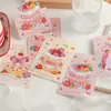 Tarjeta de Felicitación de Cumpleaños para Pastel de Crema Estilo Ins Tarjeta Pequeña de Pintura al Óleo Estéreo Decoración de Caja de Regalo con Flores Tarjeta de Bendición