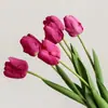 Flor artificial que contiene Yang, sensación hidratante, tulipán, flor artificial, decoración, sala de estar, sosteniendo flores, foto, rosa, blanco