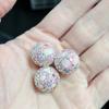 Bola de diamante incrustada con cuentas de cristal de pedrería, cuentas con agujero, cuentas espaciadoras, hechas a mano, material para colgante de pulsera de mano, accesorios de joyería DIY al por mayor