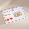 Pequeño Nicho Simple Estrella Corazón Dopamina Acero Inoxidable Set Europeo Americano Lujo Ligero Temperamento Sentido del Diseño Pendientes para Mujer