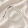 Collar de cuentas de cristal blanco transparente de nicho para mujer, elegante, sencillo, con cadena de clavícula dulce, combinable con todo, de alta calidad.