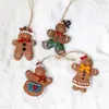 Adorno de Figura de Hombre de Jengibre con Lazo de Resina Navideña Colgante Pequeño para Árbol de Navidad Decoraciones Navideñas Gorro de Navidad