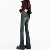 Jeans Retro Micro-lar Estilo Americano Feminino 2024 Novo Quente Outono e Inverno Cintura Alta Slim Slim Fit Calça Flare para Homens Baixos