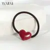 Goma para el cabello Wjia de Acetato Estilo Francés Corazón Pequeño, Cuerda Elástica para Cola de Caballo Wjia de Acetato Engrosado Estilo Francés para Mujer, Elegante Accesorio para el Cabello