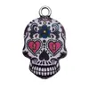 Amazon Transfronteiriço Pingente de Liga de Zinco Esmaltado de Caveira Iridescente Pulseira de Joias DIY Colar Chaveiro Pequenos Acessórios