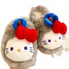 Pantuflas de peluche lindas de dibujos animados inspiradas en la dopamina para mujer, nueva colección otoño/invierno 2026, forradas de felpa para abrigar, medias pantuflas peludas para interior