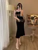 Novo Vestido de Noite 2026 com uma Vibe de Socialite, Vestido Longo com Alças, Ultra-Sexy, Luxo Leve, Nicho, Costas Nuas, Vestido de Banquete de Alta Qualidade