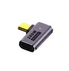 Adaptador USB 4.0 tipo C macho a C hembra 240W tipo L curvo tridimensional PD3.1 carga superrápida morado oscuro