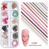 Arte de uñas nueva joyería para uñas ins cadena pequeña 12 cajas oro y plata DIY cadena decorativa para uñas al por mayor