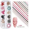 Accesorios Transfronterizos para Uñas Nuevas Cadena Pequeña Estilo Ins 12 Estilos en Caja Oro y Plata Pegatinas Decorativas para Uñas DIY Cadena Metálica