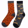 Calcetines de Algodón para Hombre con Múltiples Logos, Calcetines para Pie Izquierdo y Derecho, Estampados de Animales, Hechos a Mano, Sin Costuras, Antideslizantes