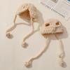 Japonês e coreano estilo bonito doce flip strap feito à mão crochê lã chapéu desenho animado boneca faça você mesmo acessórios