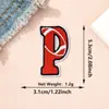 Parches de Tela de Colores Rojos con 26 Letras del Alfabeto Inglés y Números, Estilo Béisbol Americano, Parches Decorativos para Planchar DIY