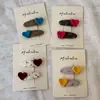 Pinza para el pelo de terciopelo con forma de corazón y flores estilo coreano para principios de otoño para mujer, modelo nuevo 2025, pinza dulce para flequillo para niñas