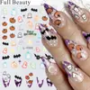 Beleza Total Transfronteiriça Novos Adesivos de Nail Art Halloween Fantasma Fofo Abóbora Caveira Adesivos de Nail Art Luminosos