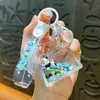 Miniatura Cartoon com Óleo e Areia Líquida Chaveiro Panda Chaveiro de Carro Requintado Pingente de Bolsa Pequeno Presente Venda por Atacado