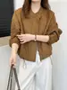 Chaqueta corta de gamuza para mujer, nuevo estilo otoño 2026, casual y elegante, cuello alto, chaqueta versátil para el día a día