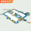 Equipo de Diversión para Parque Acuático Grande Soporte Móvil Piscina Juguete Inflable de Tobogán Acuático para Niños