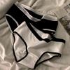 Roupa Íntima de Algodão Puro para Mulheres, Estilo Esportivo, Estilo Japonês, Cintura Média, Respirável, Calcinhas Triângulo Elásticas para Estudantes, Calcinhas com Forro 100% Algodão para Mulheres
